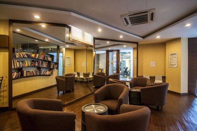 Residents' lounge with library