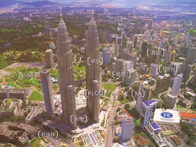 Aerial view of KLCC showing the Idaman location